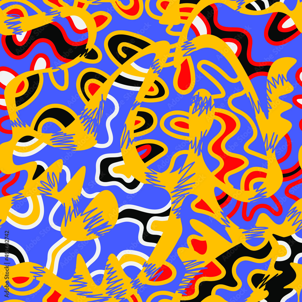 Obraz premium Seamless vector artwork with hand drawn pattern