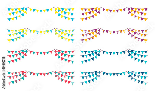 Bunting garland (pennant flags) decoration illustration