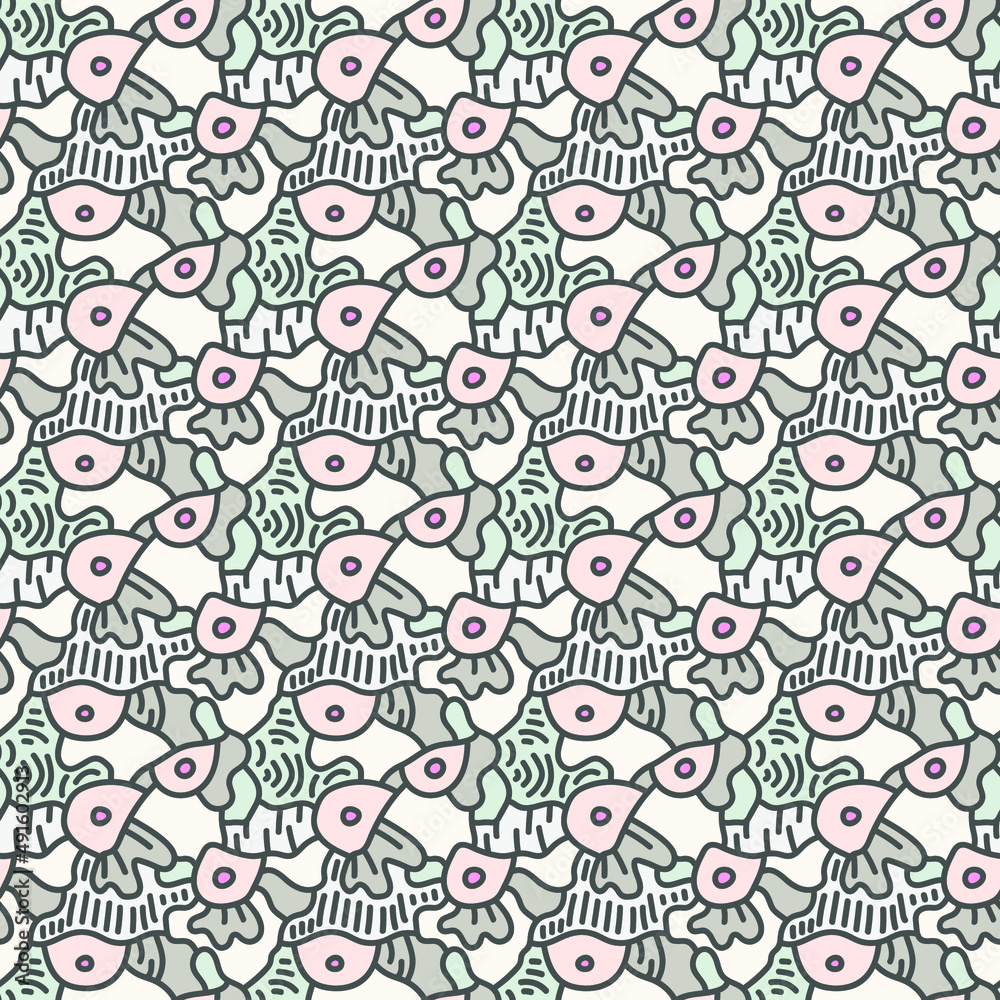 Seamless vector artwork with hand  drawn pattern