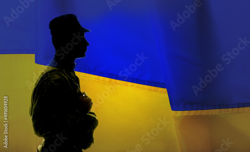 Silhouette of male soldier ...