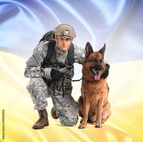 Soldier with military worki...