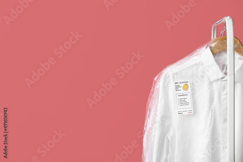 Rack with clean white shirt...