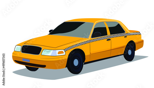 Yellow old taxi of NYC isolated. Vector illustration, eps 10