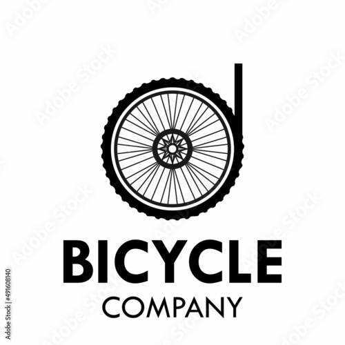 Letter d with bicycle wheel logo template illustration. suiatble for bicycle business
