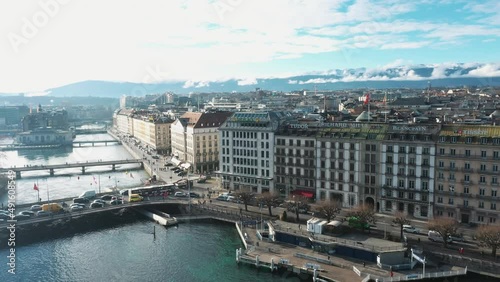 view of the whole geneva from a drone