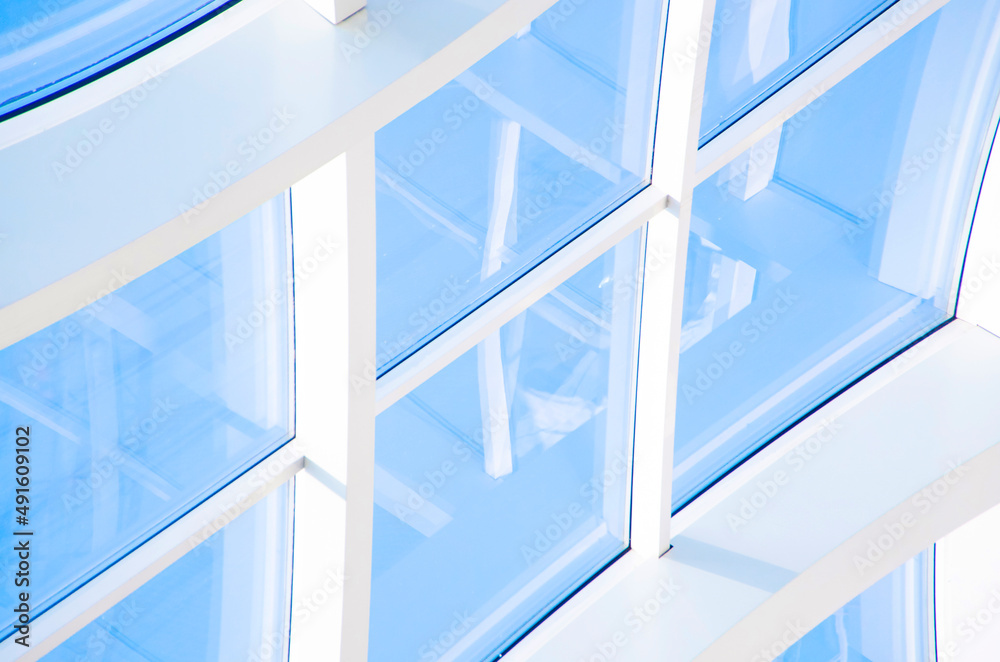 Obraz premium Geometric blue abstract background with triangles and lines.