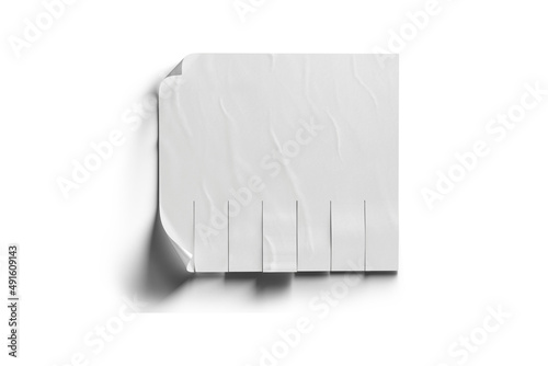 Blank plain White street ad page isolated on white background. 3d rendering. photo