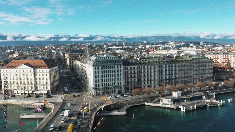 view of the whole geneva from a drone view of the whole geneva from a drone