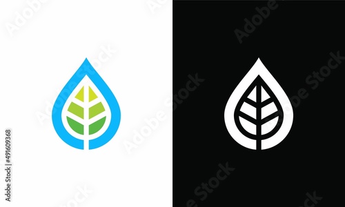 nature drop logo vector icon illustration