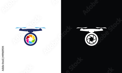 drone photographer logo vector icon illustration	