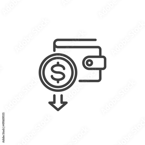 Budget deficit line icon