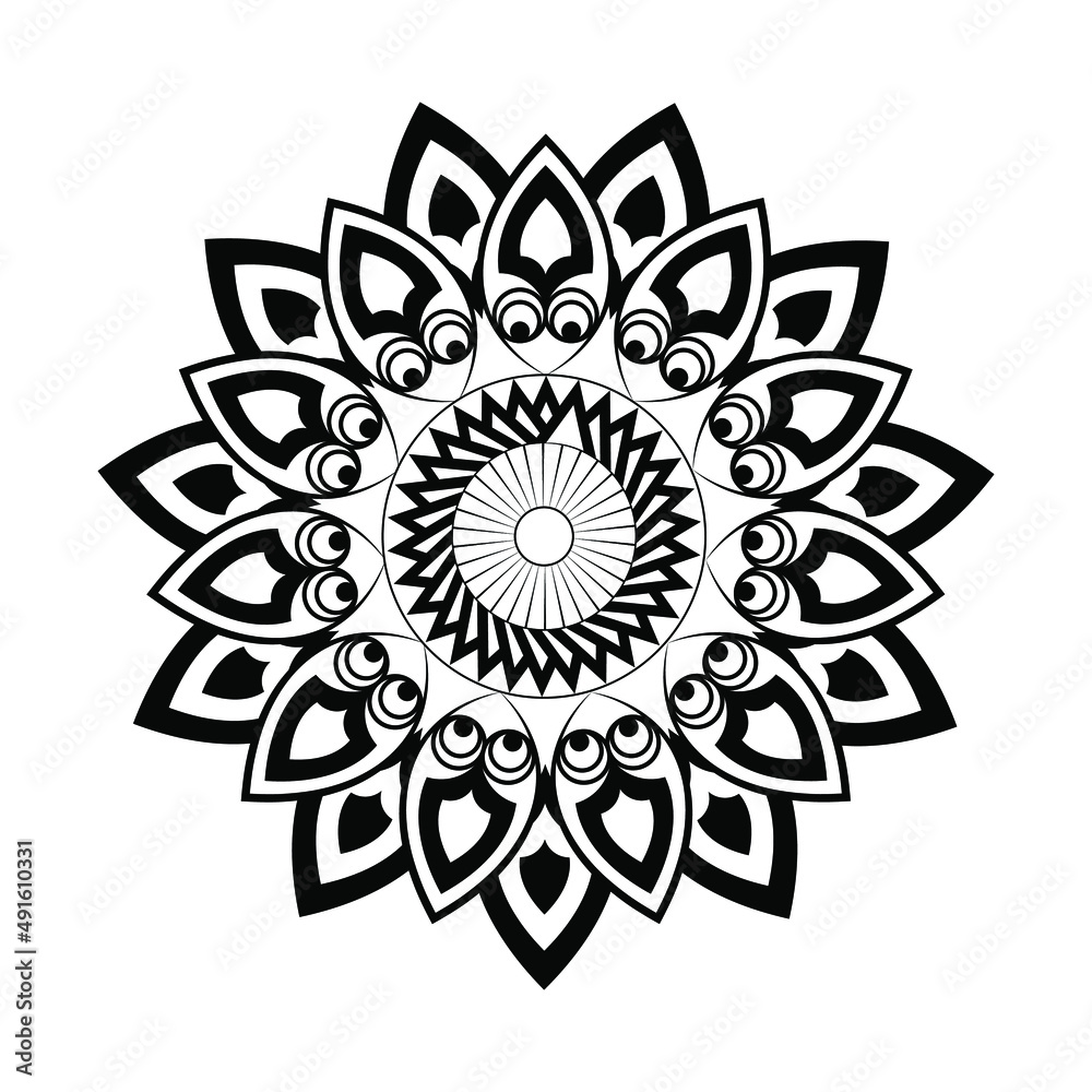 Mandala ornament patterns graphics vector illustration black and white background Premium Vector Mandala ornament patterns graphics vector illustration black and white background Premium Vector