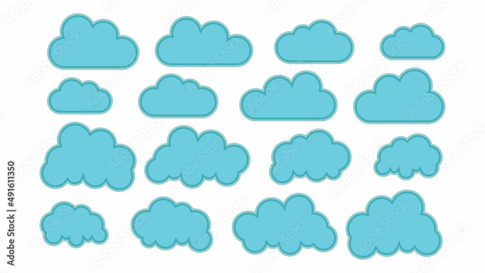 Cloud set isolated on white background vector image.