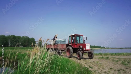 tractor driving on a country road