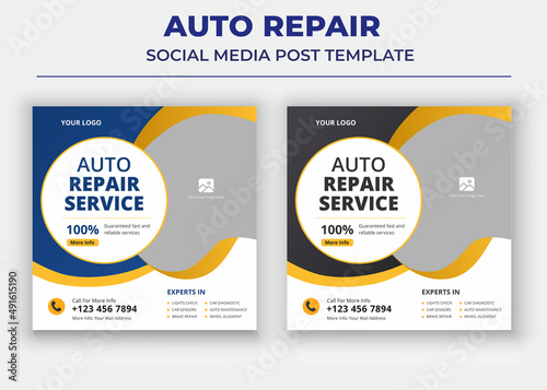 Auto Repair Services social media post and flyer