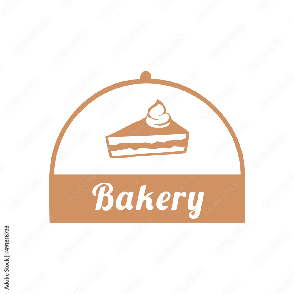 Bakery logo, cake with cream
