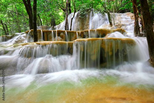 Fototapeta Naklejka Na Ścianę i Meble -  A beautiful waterfall in the forest