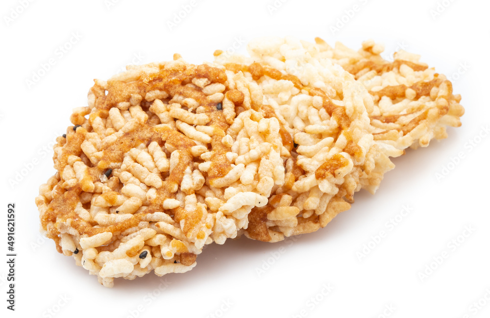 rice cracker isolated on white background