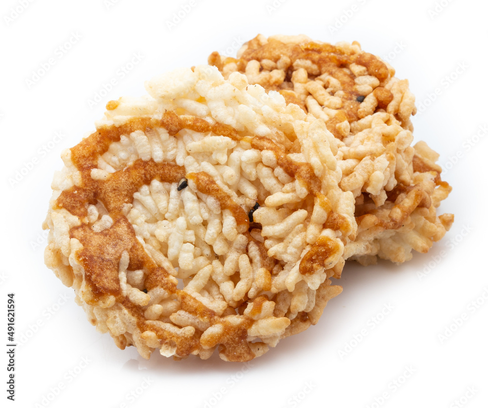 rice cracker isolated on white background rice cracker isolated on white background