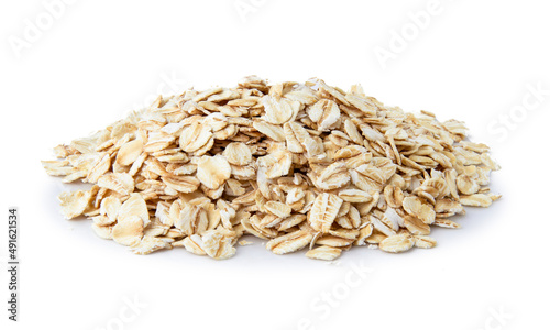 oat flakes isolated on white background