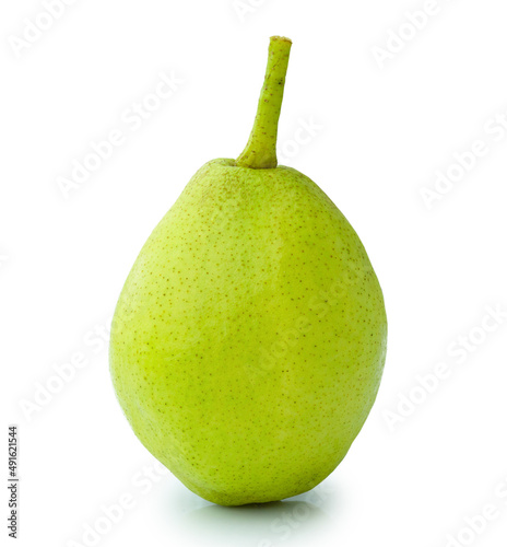 green pear fruit isolated on white background