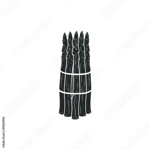 Asparagus Icon Silhouette Illustration. Agriculture Vegetable Organic Vector Graphic Pictogram Symbol Clip Art. Doodle Sketch Black Sign.