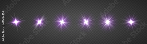 Fotografie, Obraz Purple light star, sun rays, violet sparks sparkle