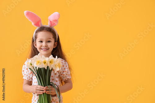 Cute little girl with bunny...