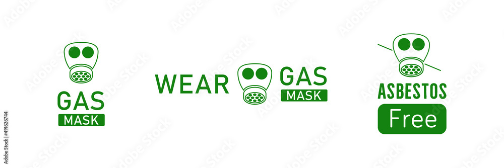 wear gas mask and asbestos-free icon, logo vector illustration wear gas mask and asbestos-free icon, logo vector illustration
