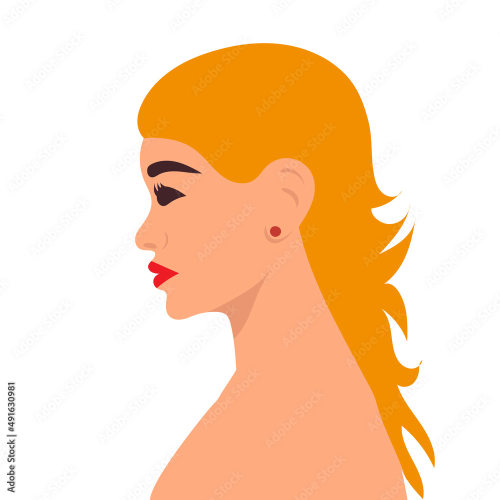 woman silhouette profile flat design, isolated, vector woman silhouette profile flat design, isolated, vector
