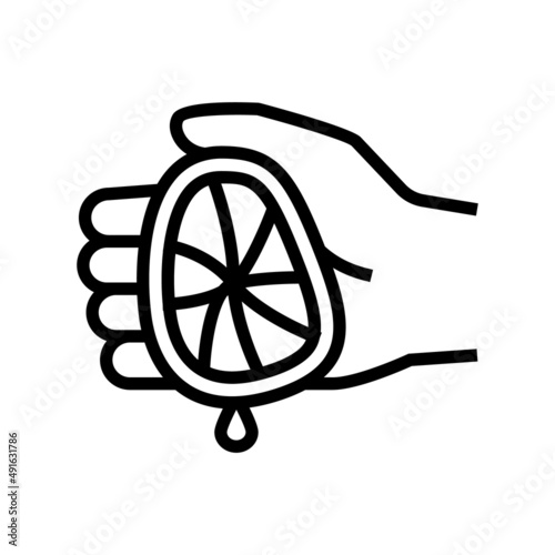 lemon juice add line icon vector. lemon juice add sign. isolated contour symbol black illustration