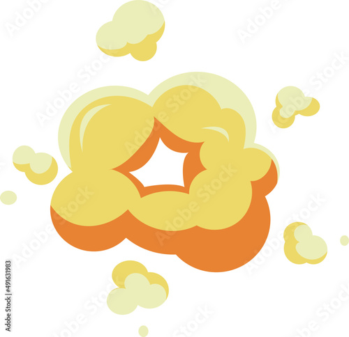 Explosion and Bang Effect with Cloud of Smoke as High-pressure Gase Release. Bomb Detonation and Blast with Explosive Splash