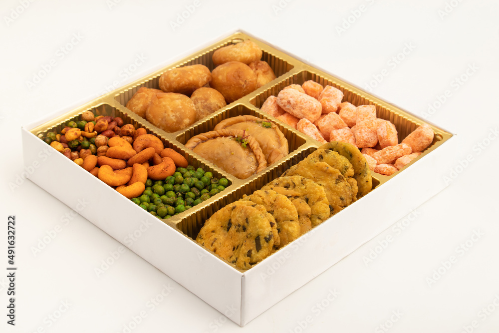 Indian Shahi Mithai Gujia Or Gujiya, Spicy Crispy Snacks Namkeen Also ...