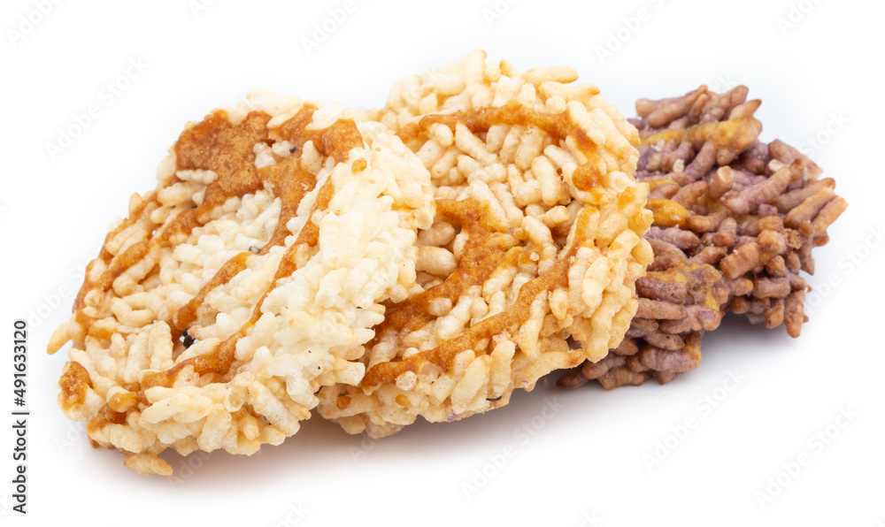 rice cracker isolated on white background rice cracker isolated on white background