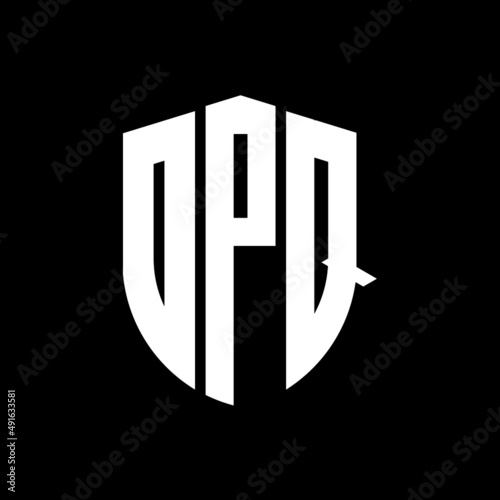 DPQ letter logo design. DPQ modern letter logo with black background. DPQ creative  letter logo. simple and modern letter logo. vector logo modern alphabet font overlap style. Initial letters DPQ  photo