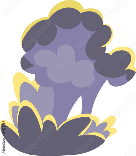 Explosion and Bang Effect with Cloud of Smoke as High-pressure Gase Release. Bomb Detonation and Blast with Explosive Splash