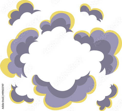 Fototapeta Explosion and Bang Effect with Cloud of Smoke as High-pressure Gase Release
