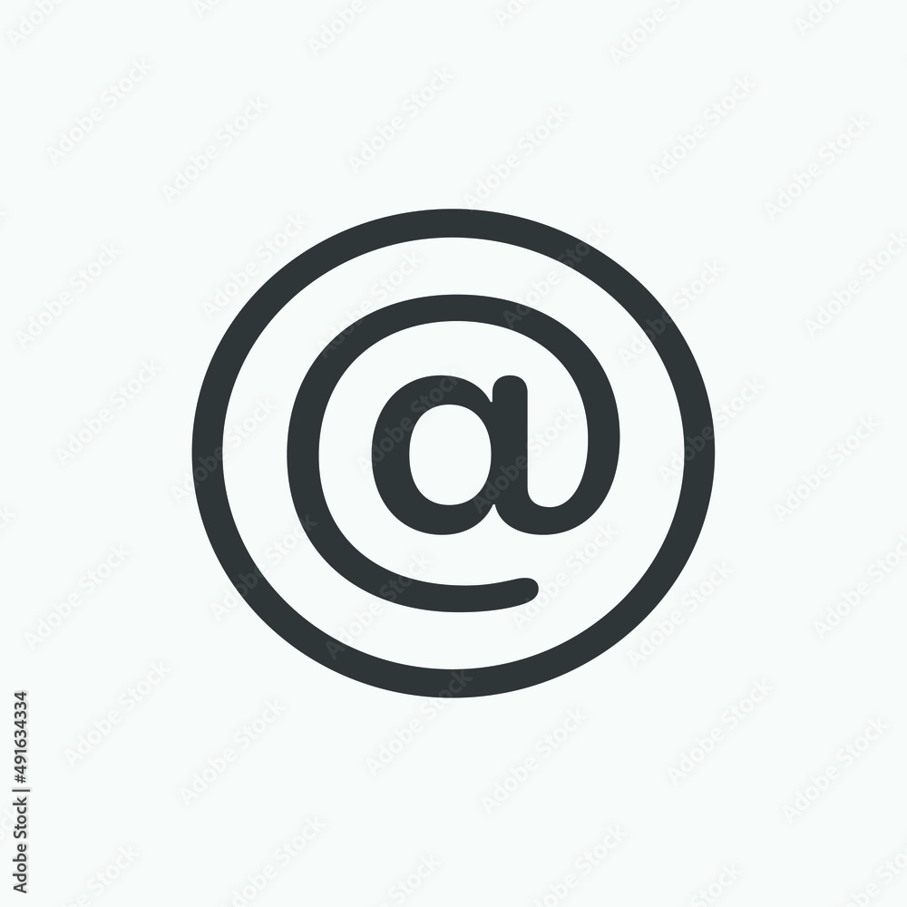 Arroba icon vector isolated. email address sign symbol Arroba icon vector isolated. email address sign symbol
