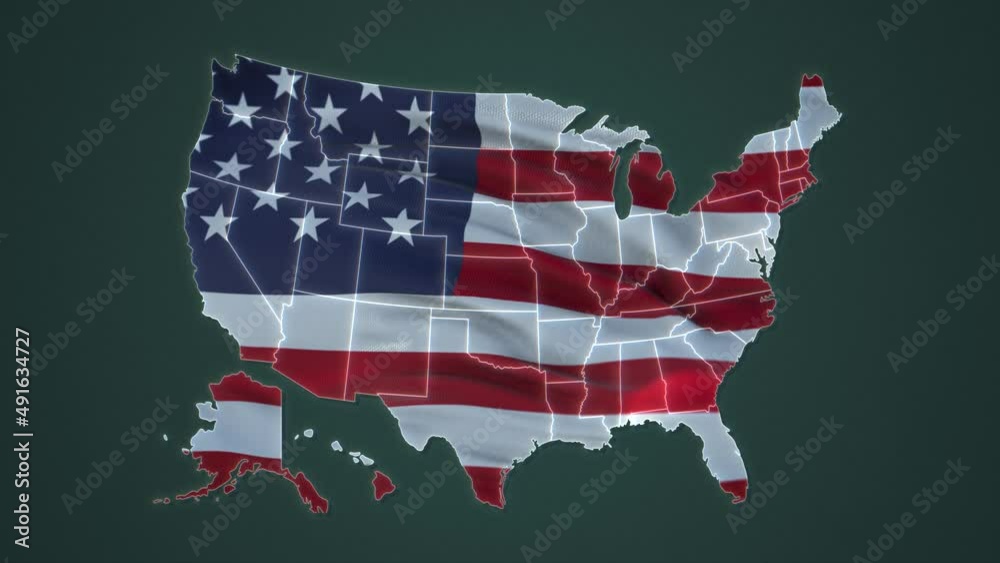 Maryland federal state blinking white highlighted in map of USA Stock ...