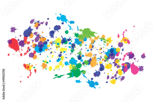 blur of color in rainbow colors on white background