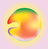 Deformation of a colored bubble. Abstract illustration. lighting effects. Vector shape