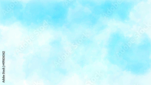 abstract watercolor painting blue sky background