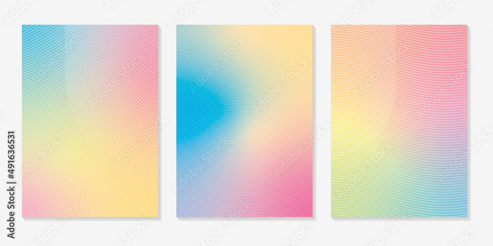 Set of cover design templates with gradient background. Modern vector template for brochure, flyer, cover, catalog, poster...