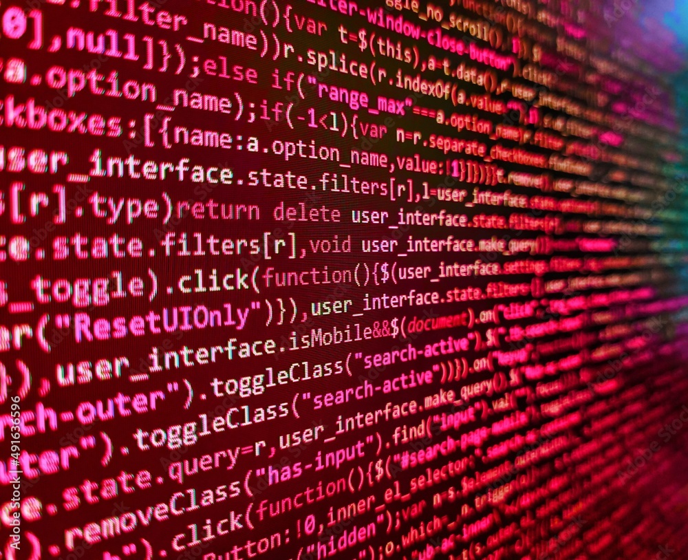 Code of javascript language on white background. Programming code ...