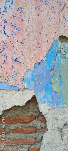 Old painted wall. Old paint stucco wall texture or background. 