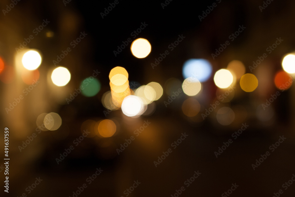 Defocused of light in the night Defocused of light in the night
