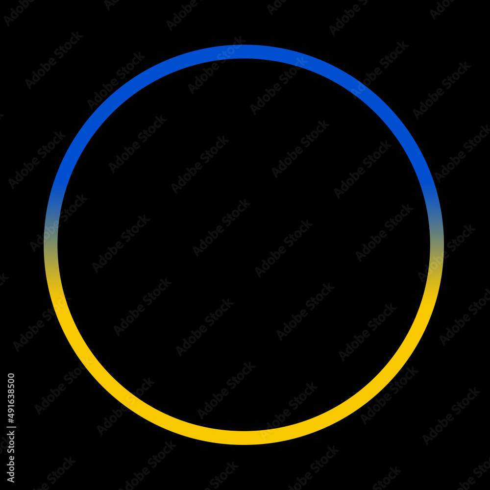 circle illustration with Ukrainian flag colors with place for text. stop the war. Pray for Ukraine.
