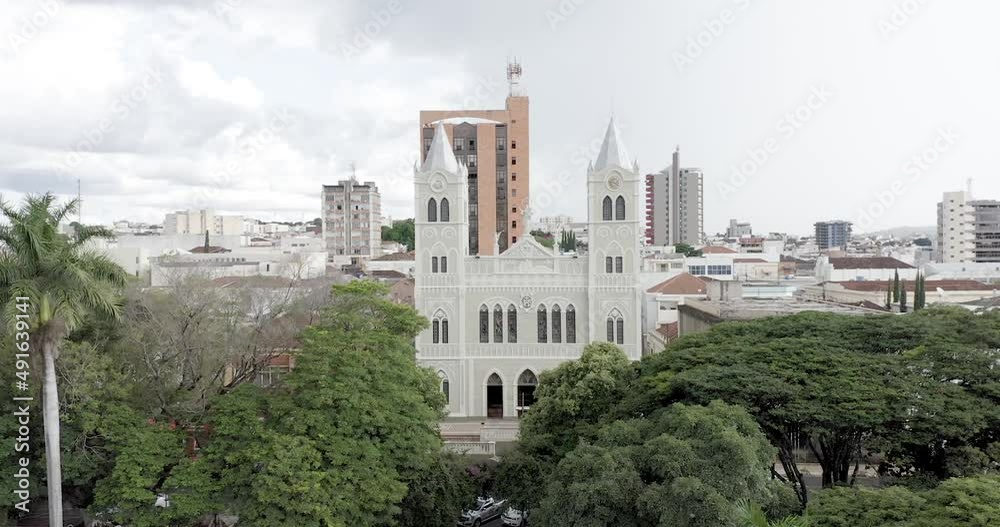 aerial view of Praça da Matriz, downtown Passos, MG, Brazil aerial view of Praça da Matriz, downtown Passos, MG, Brazil