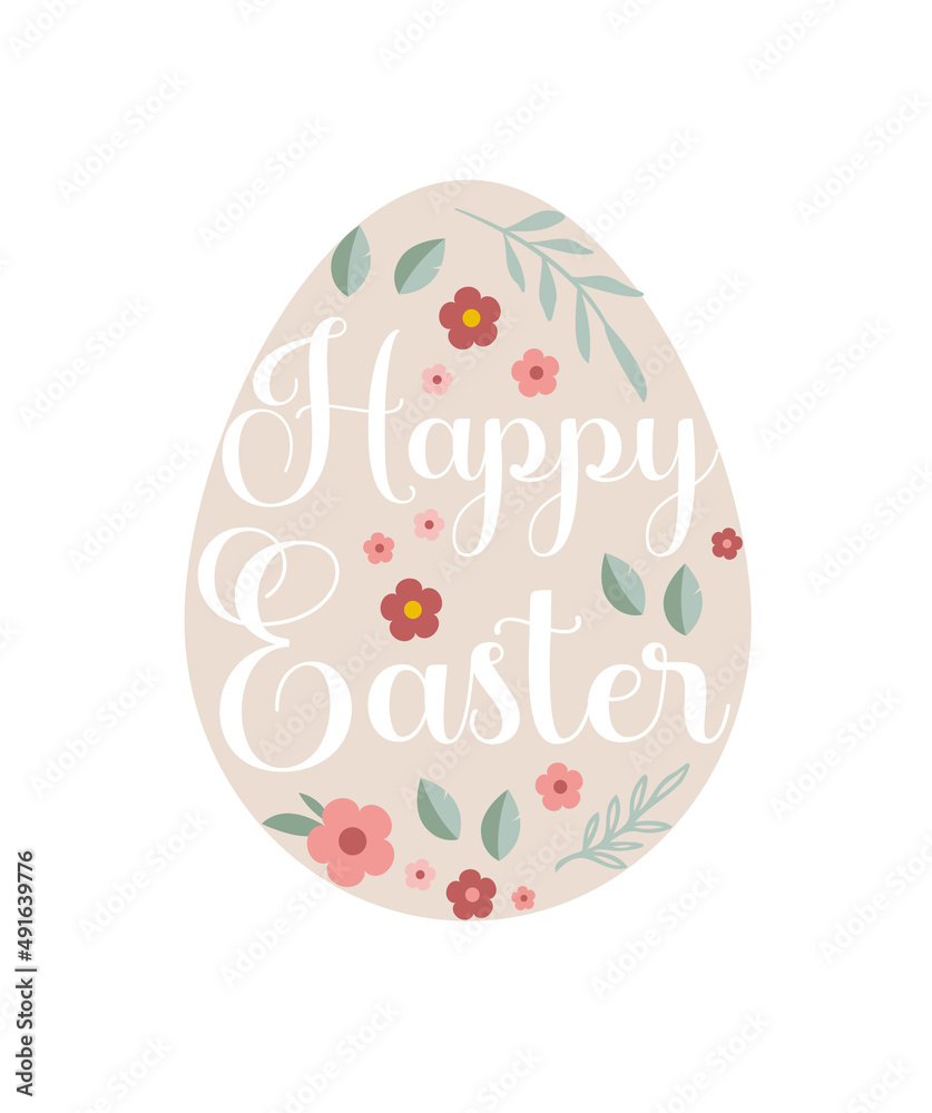 Boho Easter card and invitation, bunnies, eggs, flowers and rainbows in pastel and terracotta colors, flat vector illustrations Boho Easter card and invitation, bunnies, eggs, flowers and rainbows in pastel and terracotta colors, flat vector illustrations