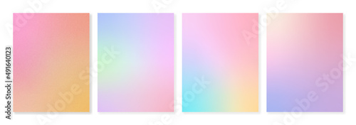 Set of textured gradient backgrounds in pastel colors. For covers, wallpapers, branding, social media and many other projects. You can use a grainy texture for each background.